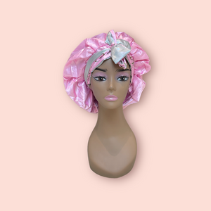 Light pink and Grey bonnet